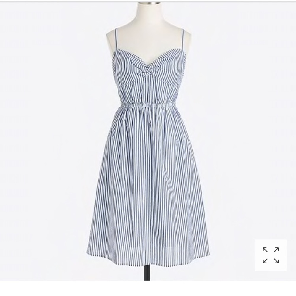 J Crew Factory Blue + White Stripe Cami Dress